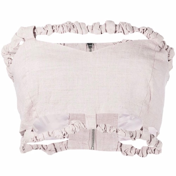 NEW GANNI PURPLE STRAPLESS CROP TOP - Picture 9 of 11